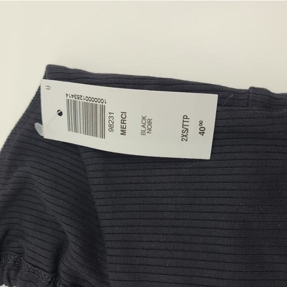 Wilfred Merci Tank Top Black Halter Cropped Ribbed 2XS Max Stretch NWT - Picture 5 of 8